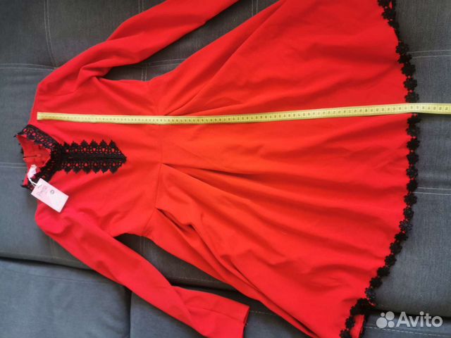 Красное новое платье, размер 44