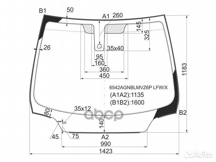 Стекло лобовое + дд (ромб) peugeot 307 3/4/5D 0