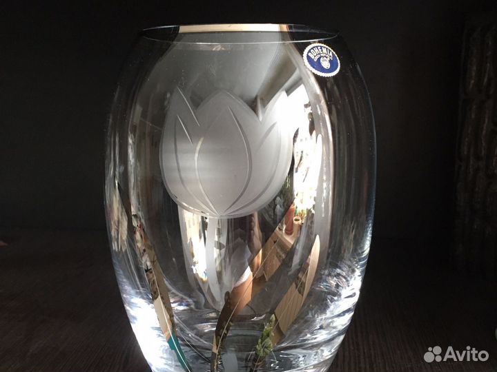 Богемское стекло. Ваза. Кувшин и 4 стакана