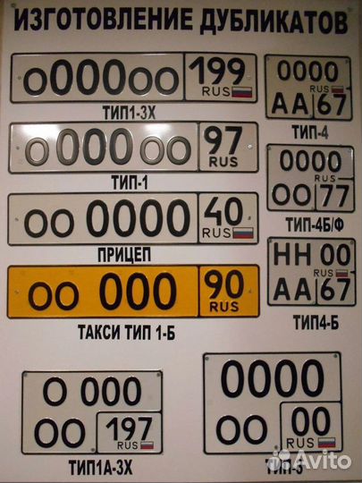 Изготовление дубликатов номеров