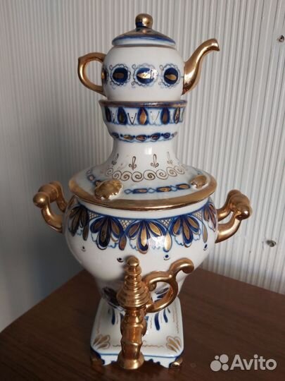 Самовар фарфоровый гжель, СССР