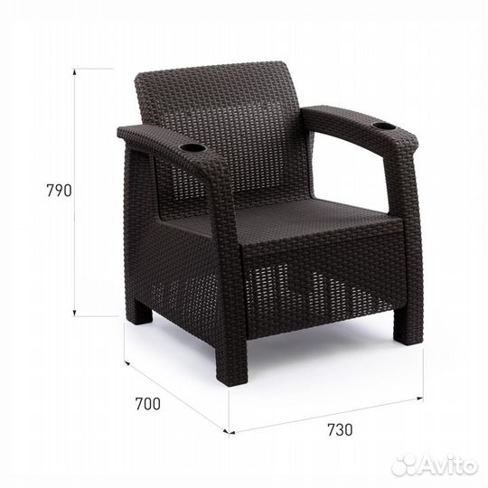 Комплект садовой мебели 2 кресла