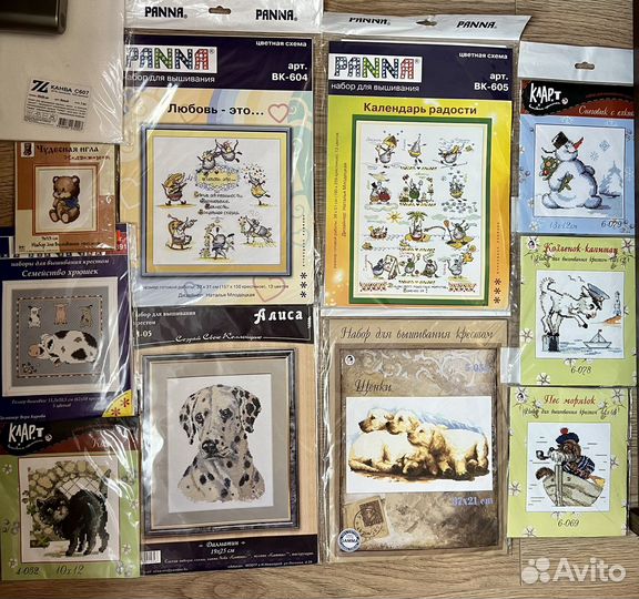 Наборы для вышивания крестом. Новые. Канва