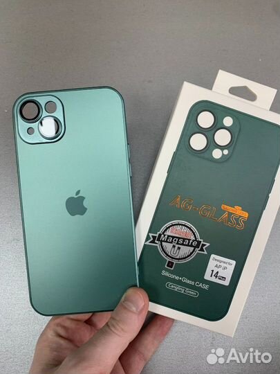 Чехол стеклянный Magsafe iPhone 14 Plus