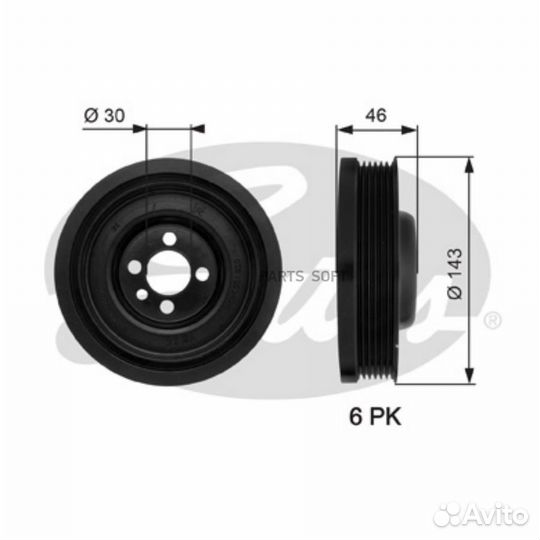 Gates TVD1040 Шкив коленвала audi A1 (8X1, 8XF) 1