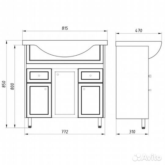 Тумба ASB-Mebel Орхидея 80 Балтика 80