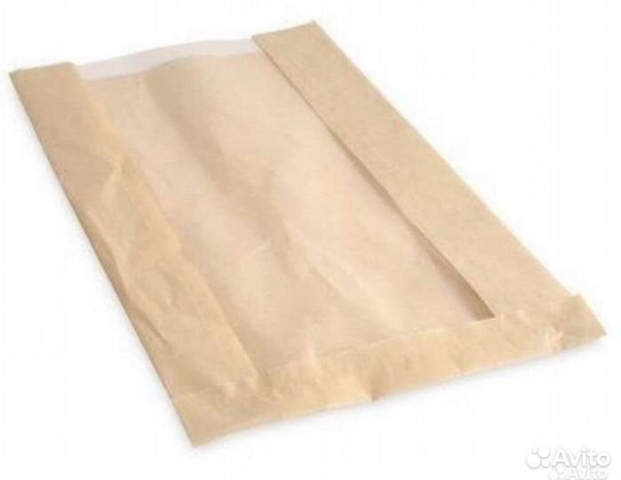 Пакет бумажный крафт с окном(2000шт)