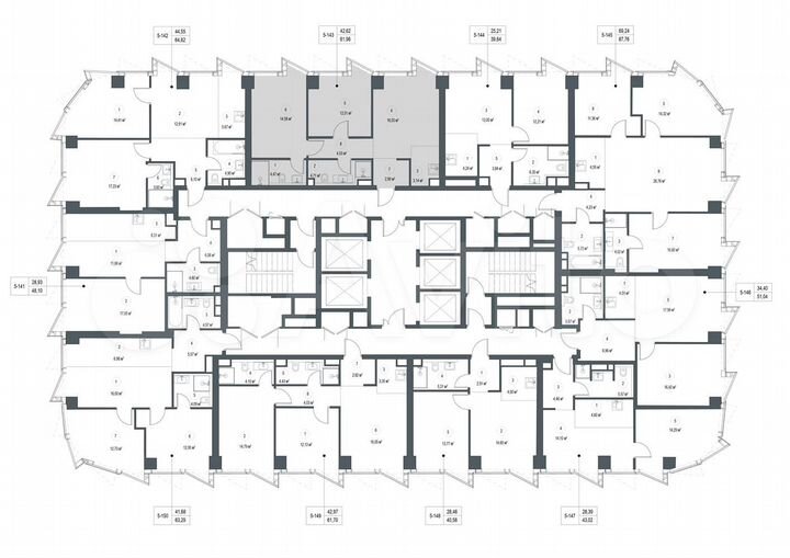 2-к. квартира, 62 м², 16/57 эт.