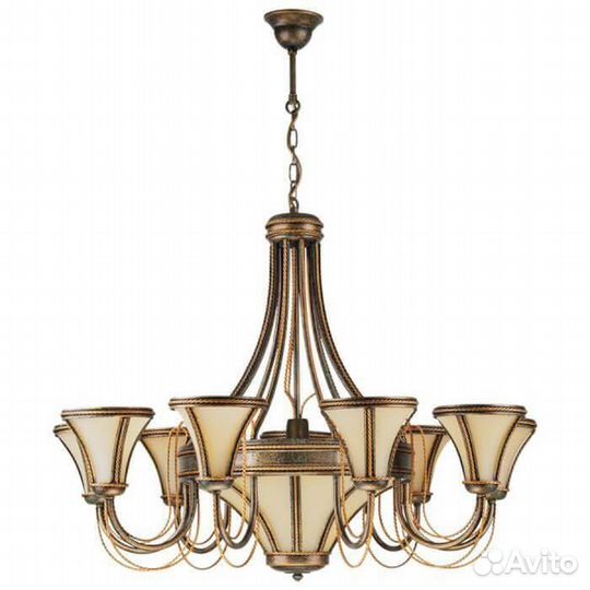 Люстра подвесная металл и стекло Польша