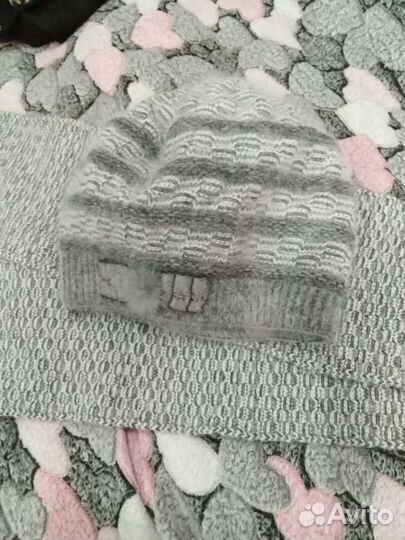 Комплект шапка + шарф из ангоры