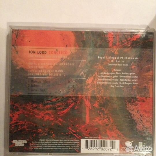 CD Jon Lord, лицензия, Россия,nm