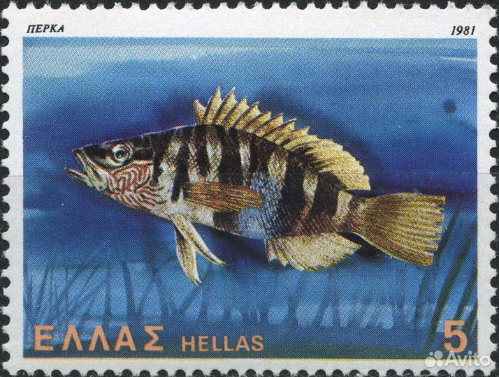 Марки Рыбы, моллюски и бабочки. Греция 1981 г