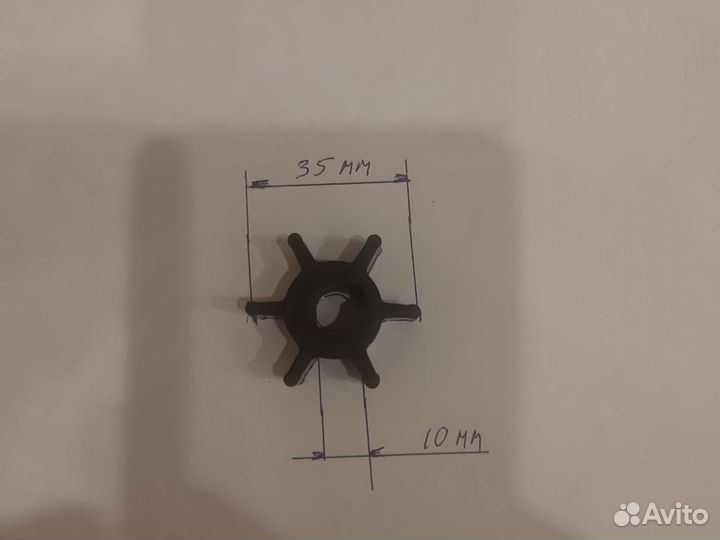 Крыльчатка помпы охлаждения лодочного мотора