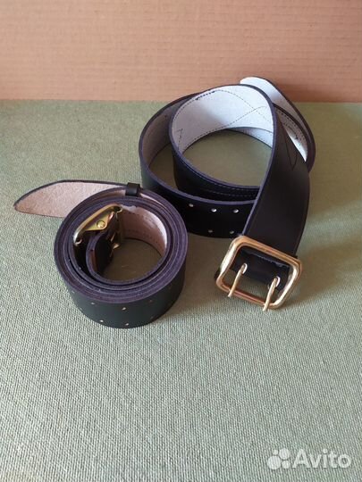 Мужской кожаный ремень офицерский
