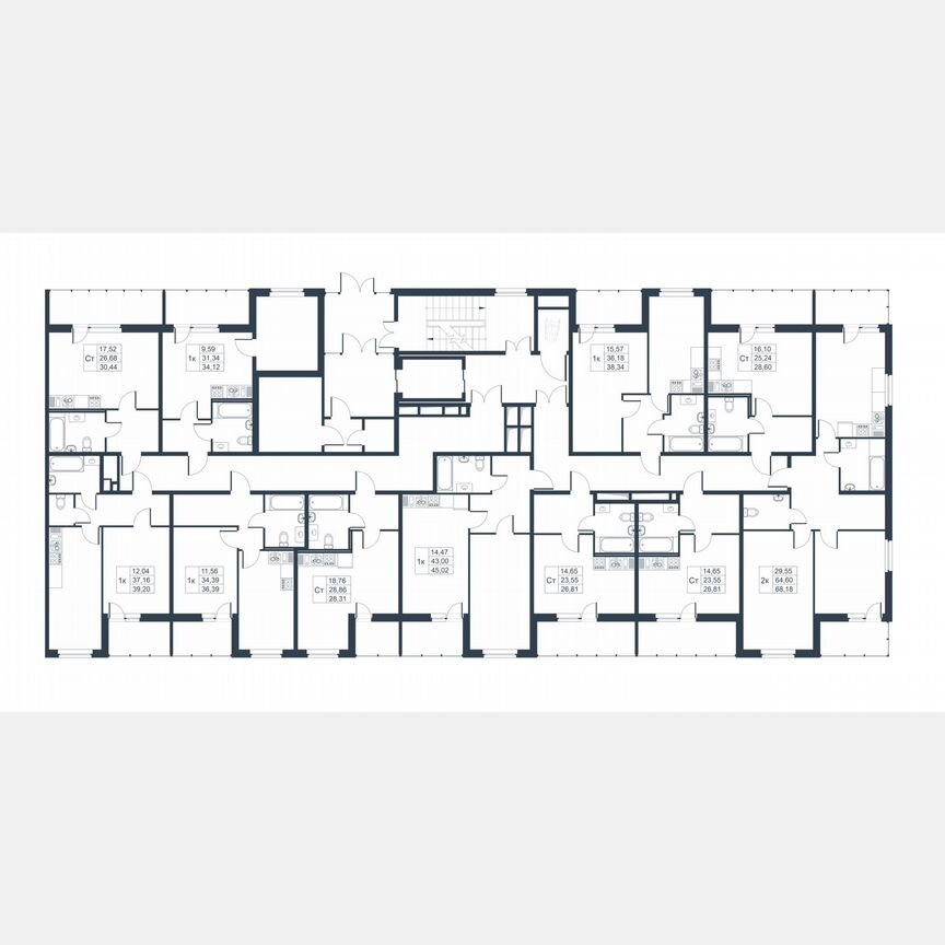 1-к. квартира, 42,8 м², 1/9 эт.