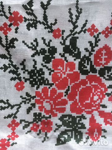 Скатерть льняная хлопок набивная винтаж