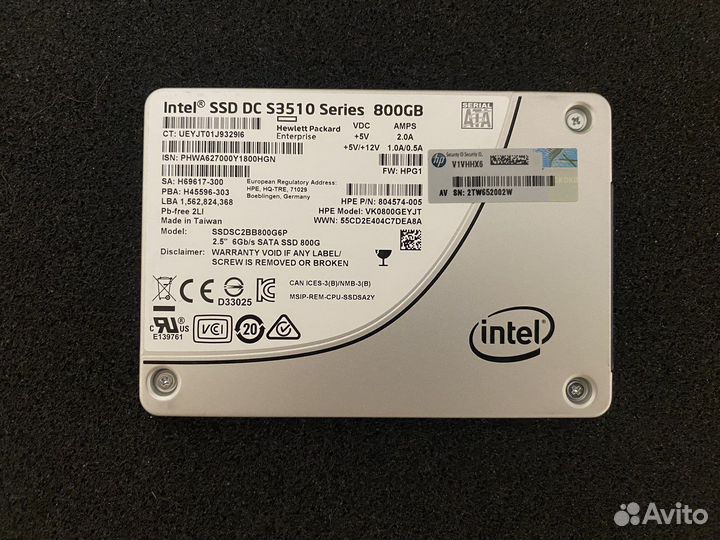 Серверные ssd Intel DC-S3510 800gb
