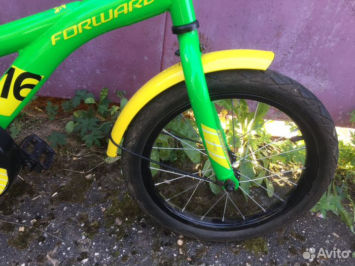 Детский велосипед forward 16‘‘ c боковыми колесами