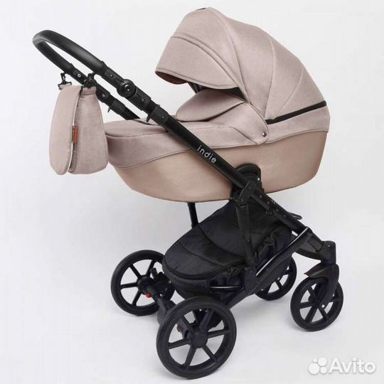 Коляска 2 в 1 peppy indie eco metallic beige