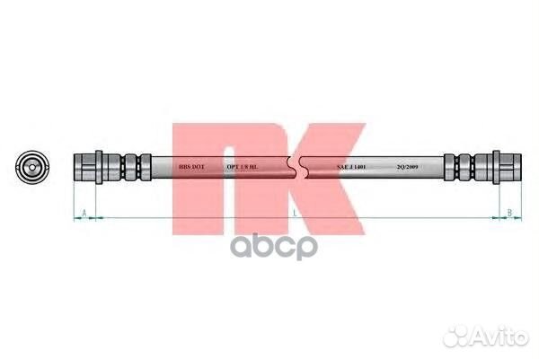 Шланг тормозной VW touareg 430мм задний 8547109 Nk