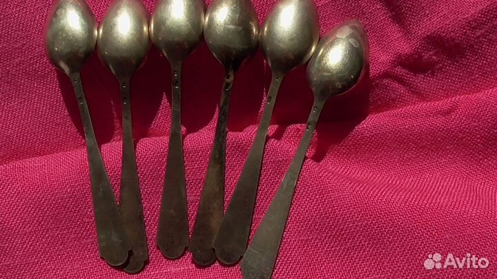Ложки серебряные с эмалью чайные СССР