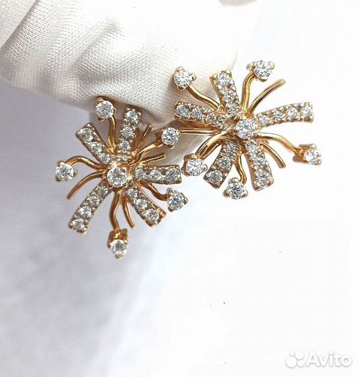 Золотые серьги с камнем