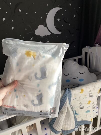 Муслиновое детское одеяло покрывало полотенце