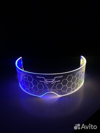 Очки неоновые светящиеся киберпанк