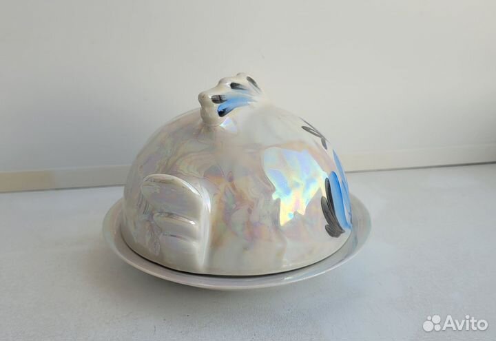 Масленка рыба. Сысерть. Фарфор СССР. Роспись