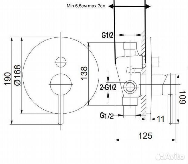 Душевая система Grocenberg GB5099BG-1 Графит