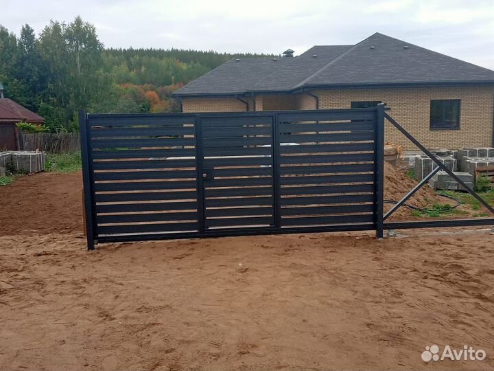 Откатные ворота под ключ с доставкой и установкой