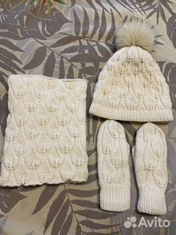 Комплект зимний шапка, снуд и варежки