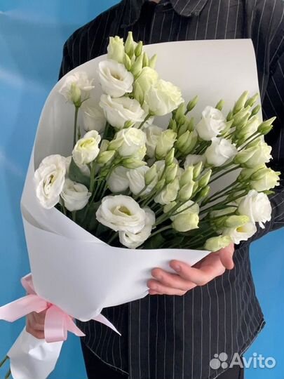 Букет из белых эустом / бесплатная доставка