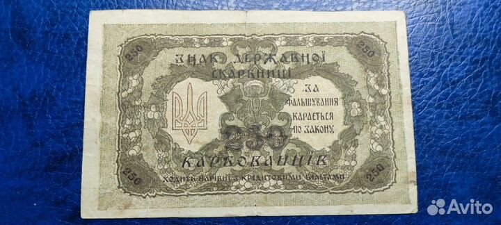 250 карбованцев 1918 г.Украина,дир - ия Петлюры,аа