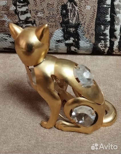 Фигурка Кошечка металл стразы Сваровски