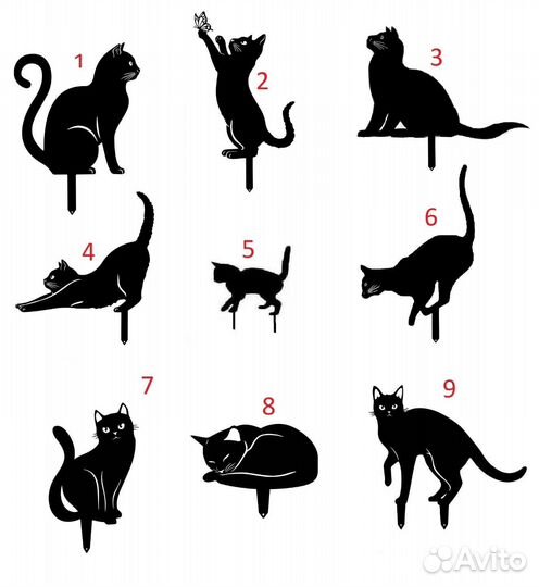 Садовые фигуры коты из металла