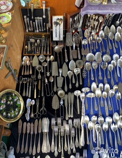 Столовые приборы мельхиор посеребрение разные