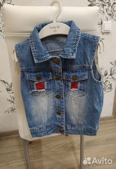 Джинсовая жилетка для девочки