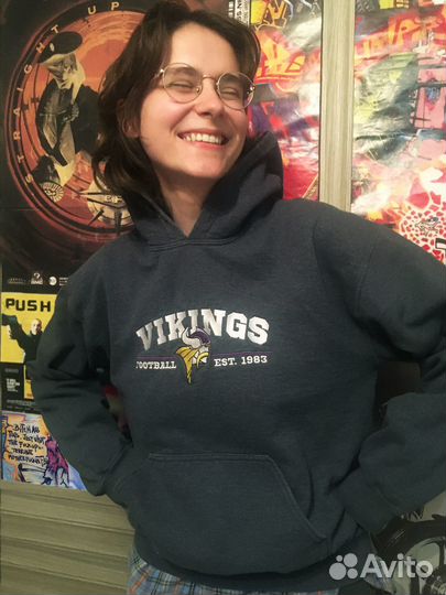 Винтажный худи Gildan NFL Vikings (толстовка)