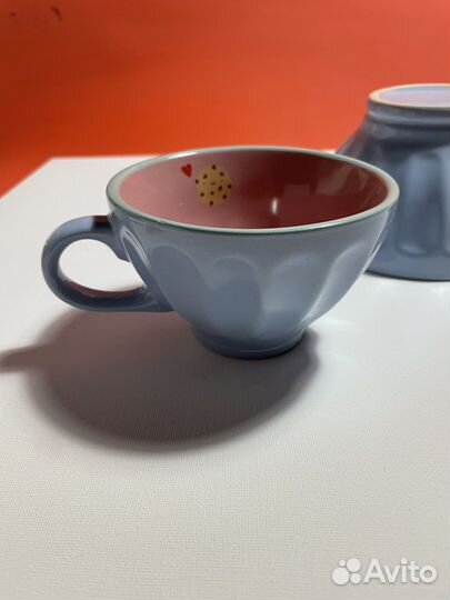 Тарелка с чашкой керамические