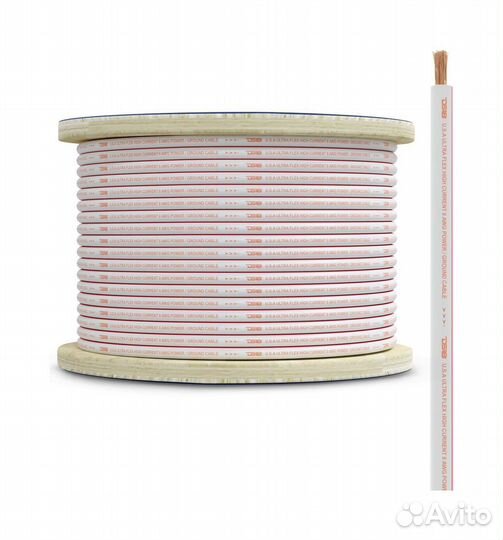 Силовой провод из 100% меди для морского применения 8-GA 30 м. красный mofc8GA100P, DS18