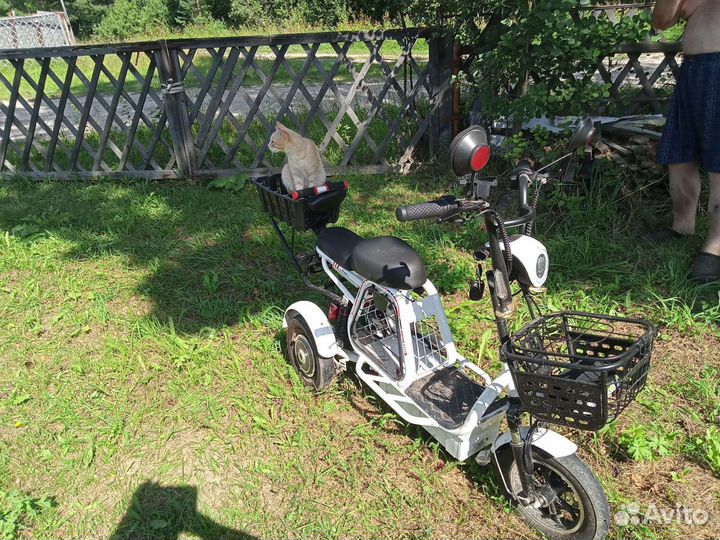 Взрослый трехколесный электрический самокат