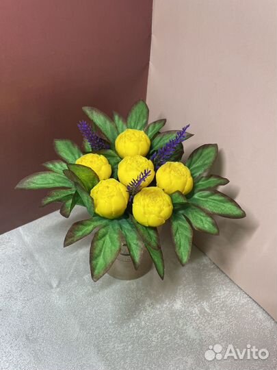 Мыло ручной работы. Букет пионов