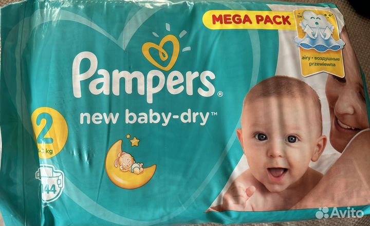 Подгузники 144 шт Pampers new baby dry 2