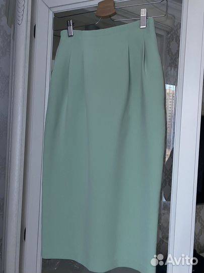 Юбка миди мятная