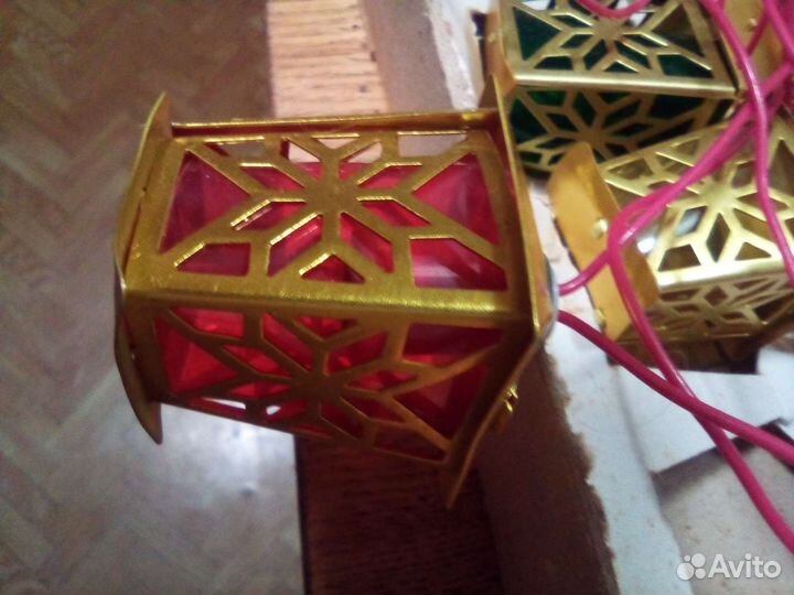 Елочная гирлянда СССР - золотой фонарик