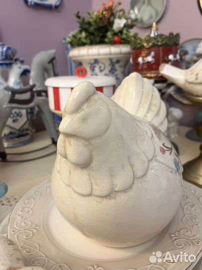 Декоративная керамическая курочка