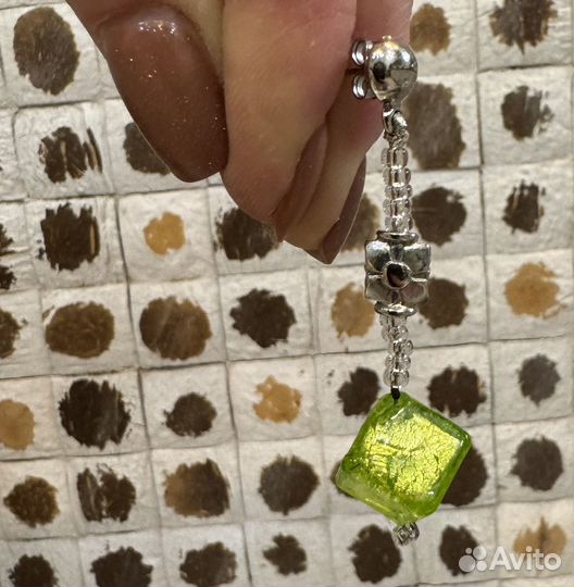 Серьги муранское стекло бисер