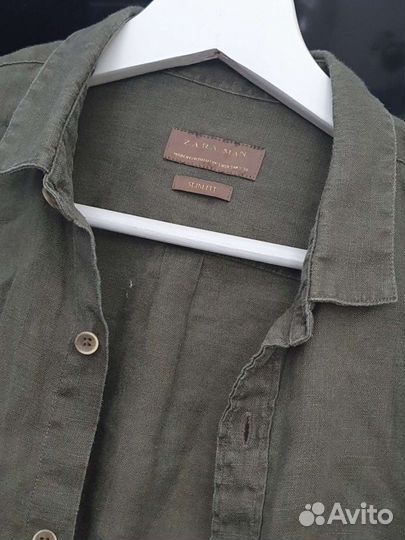 Льняная рубашка zara