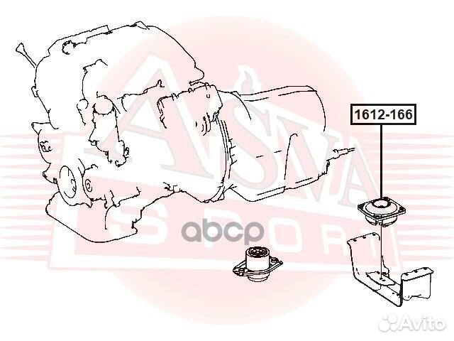 Подушка коробки скоростей 1612166 asva